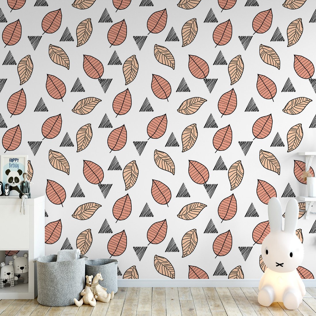 Tapeta - liście, trójkąty, natura