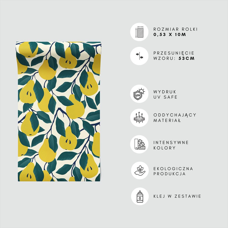 Tapeta - gruszki, liście, gałęzie