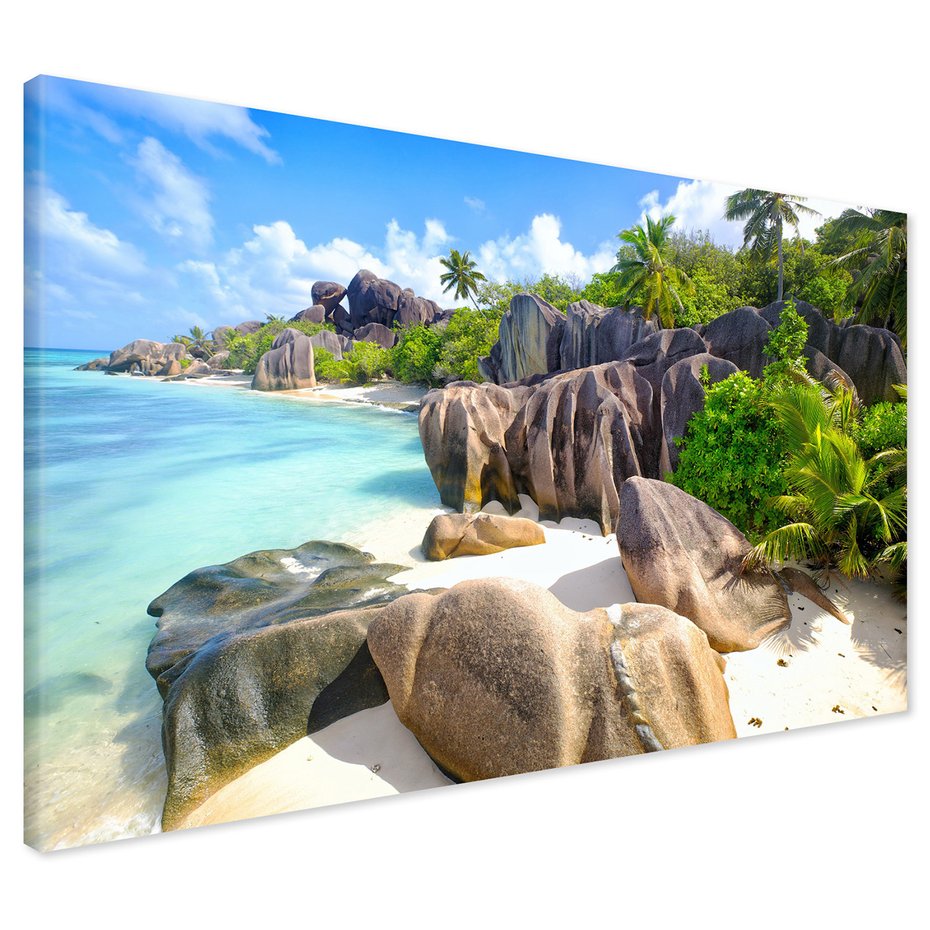 Obraz na płótnie - plaża, skały, morze