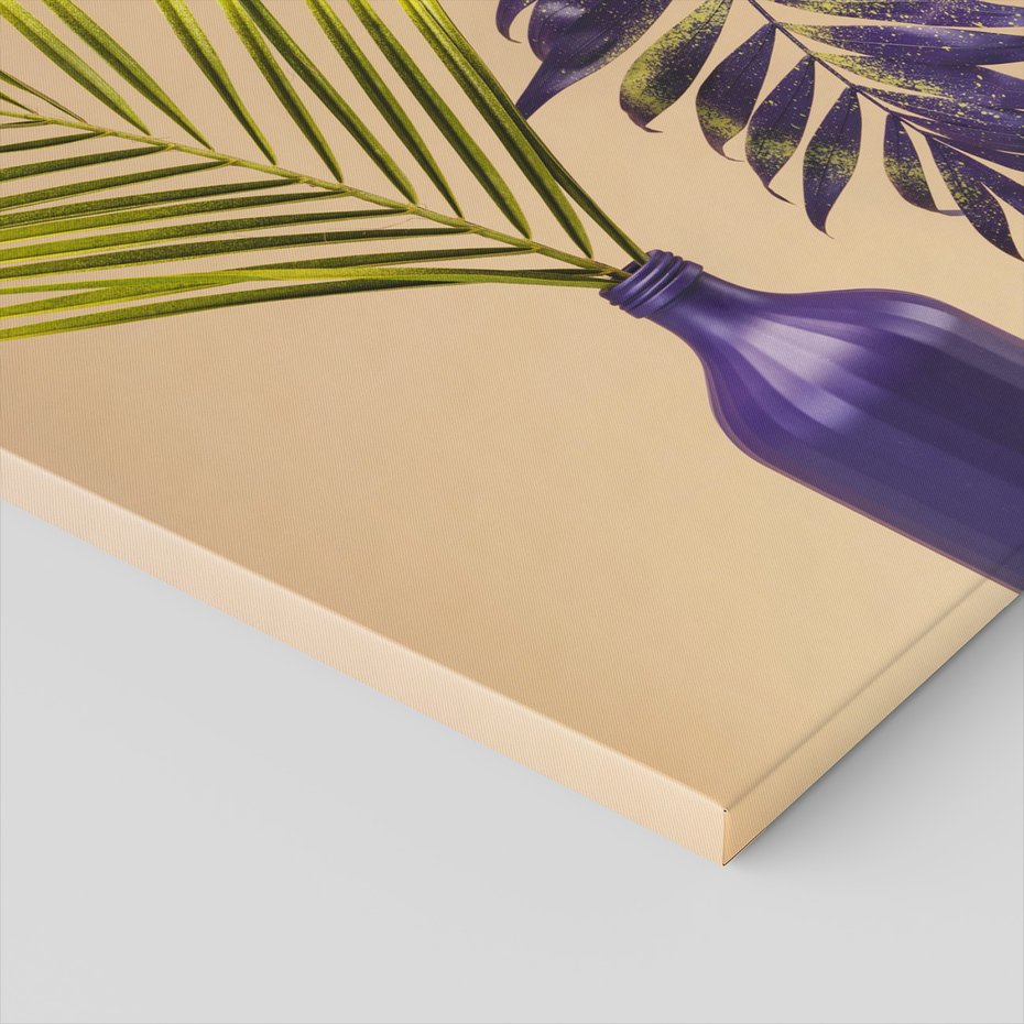 Obraz na płótnie - liście, wazon, abstrakcja