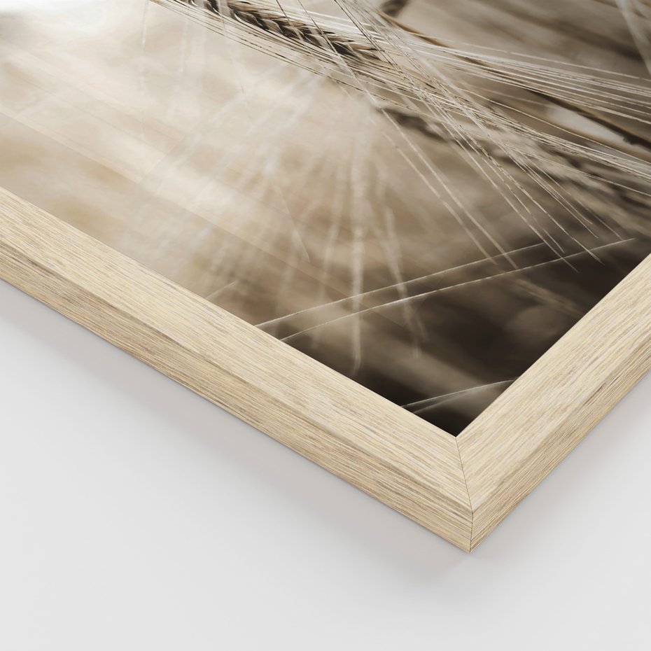 Zestaw obrazy w ramie, plakaty - pole, wieś, żniwa - rama drewno