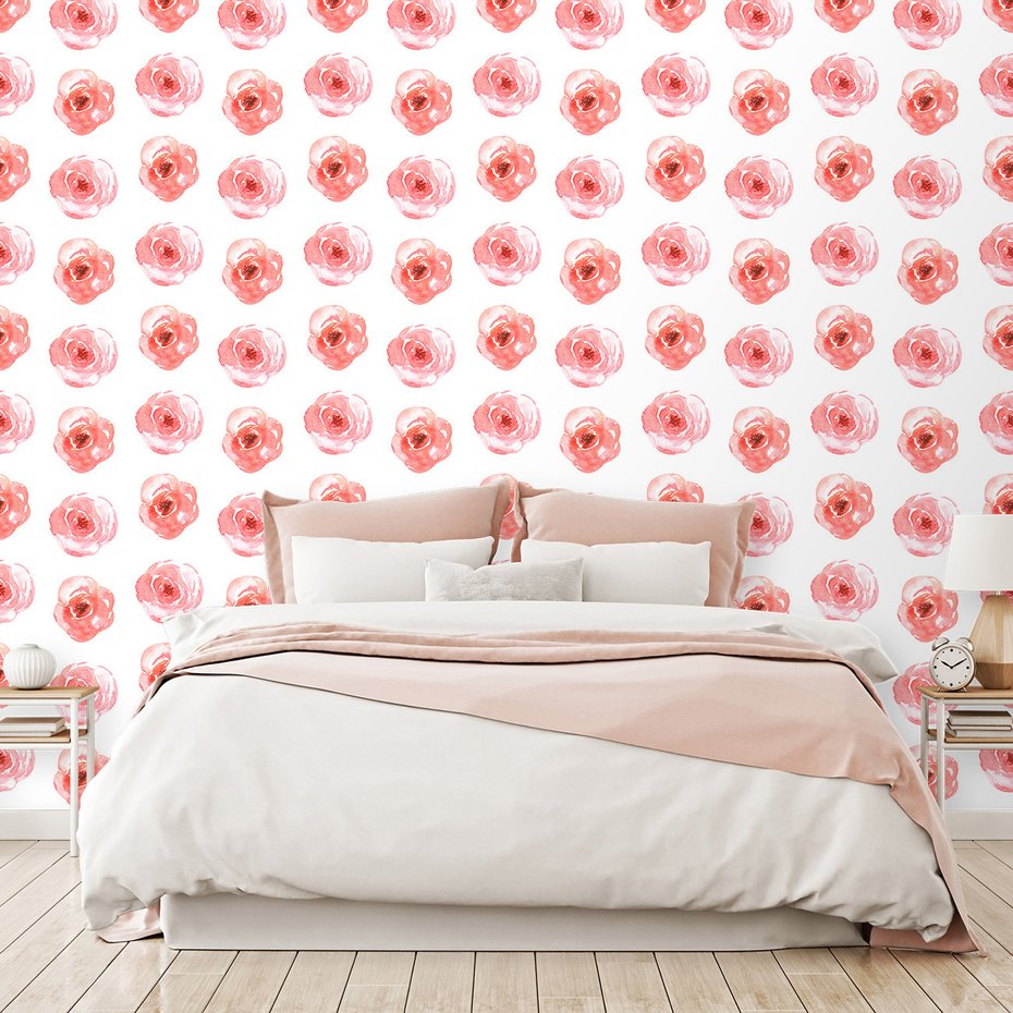 Tapeta - róże, kwiaty, akwarela