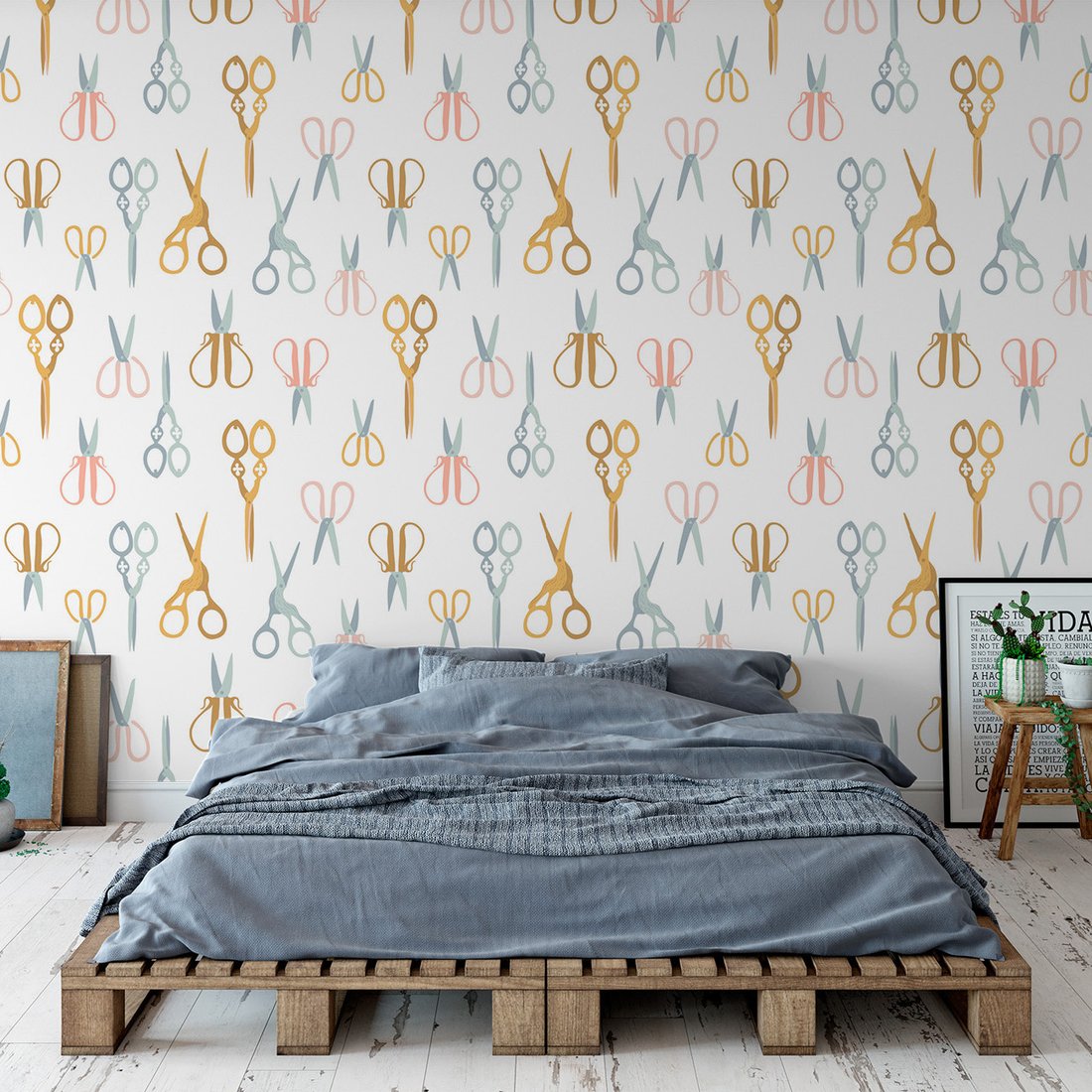 Tapeta - nożyczki, tło, retro