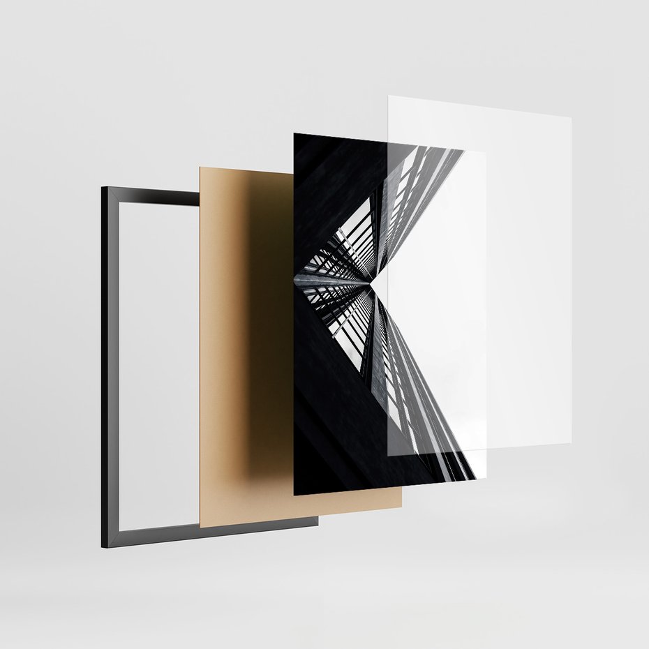 Zestaw obrazy w ramie, plakaty - architektura, budynki, miejski - rama czarna