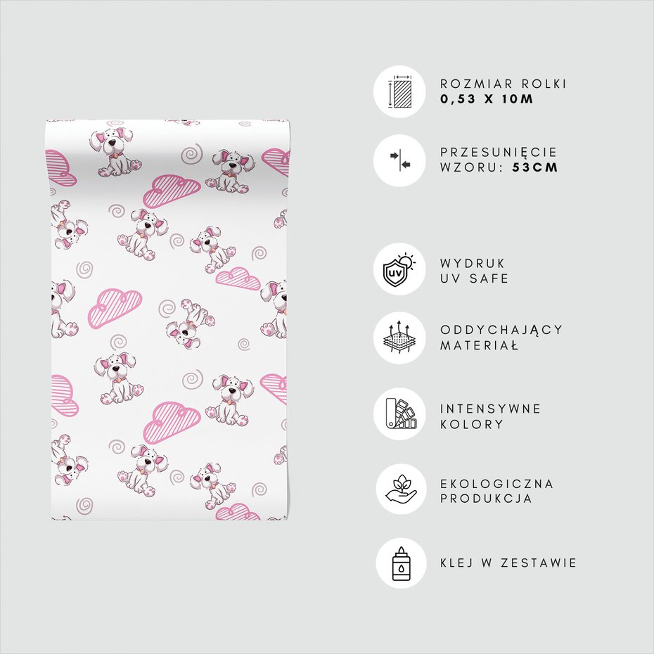 Tapeta - dziecięca, pies, chmura, spirala