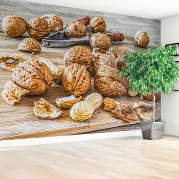 Fototapeta - orzechy, drewno, jedzenie