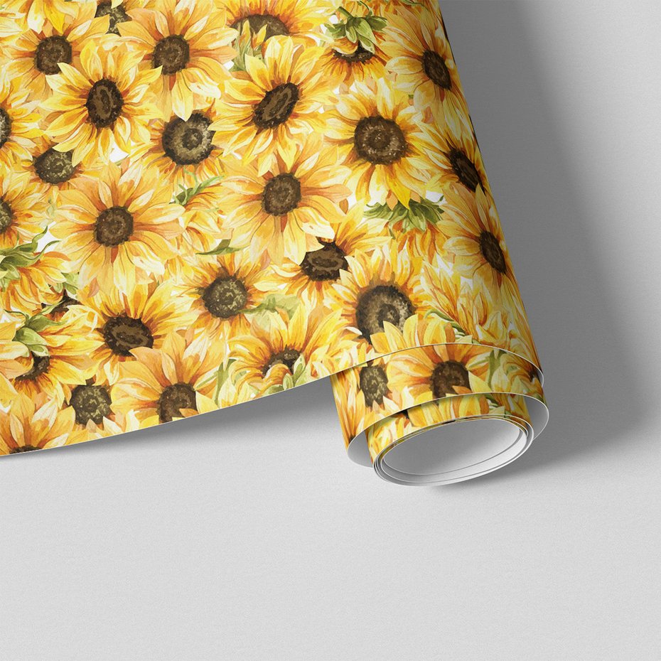 Tapeta - słoneczniki, płatki, liście