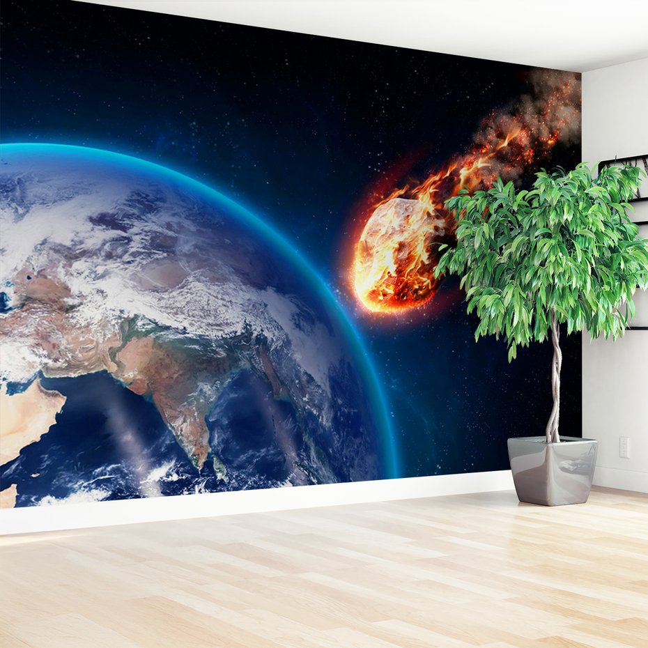 Fototapeta - kosmos, asteroida, ziemia