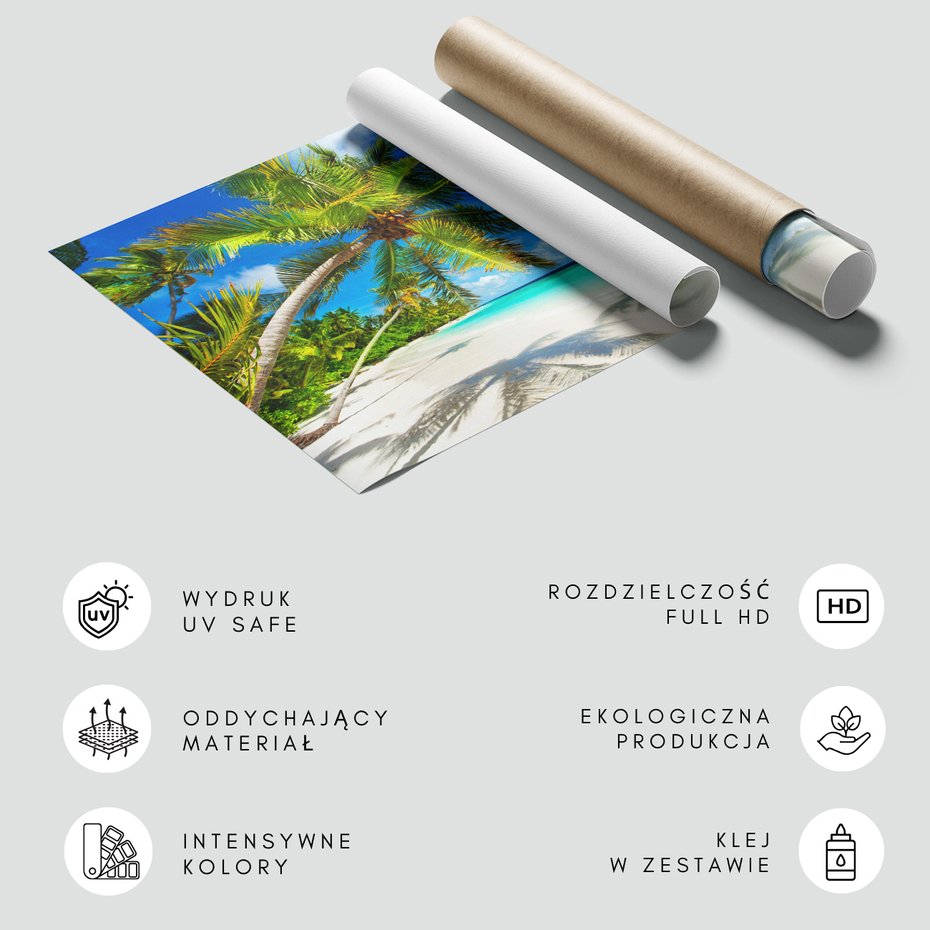 Fototapeta - palmy, plaża, morze