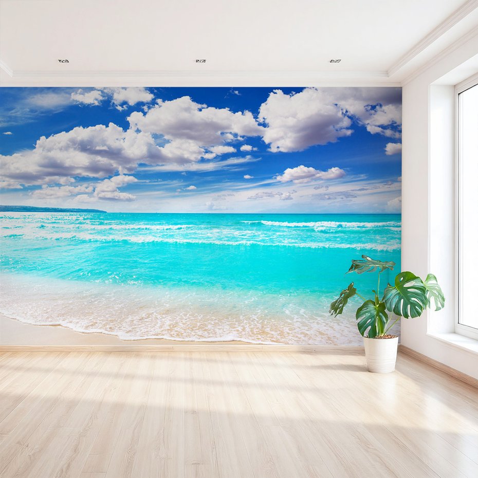 Fototapeta - plaża, morze, niebo