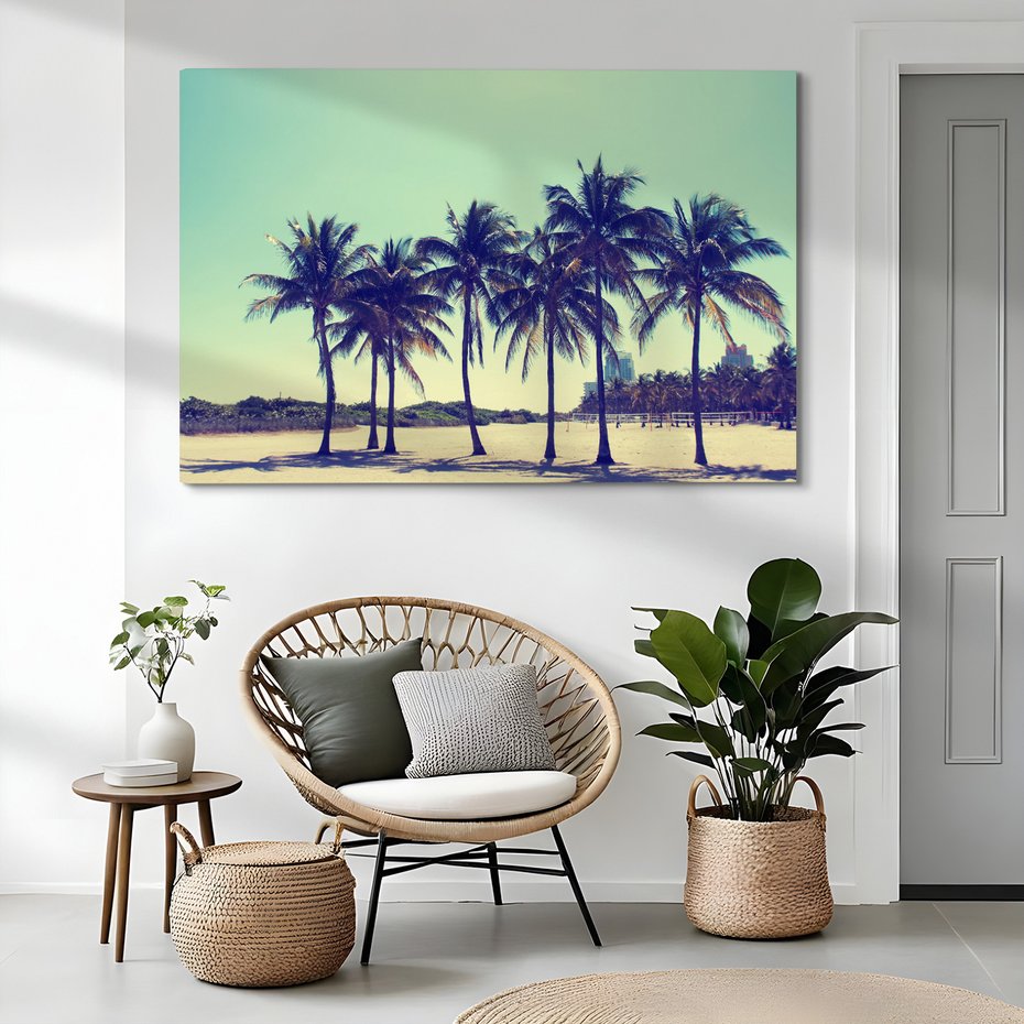 Obraz na płótnie - palmy, plaża, lato