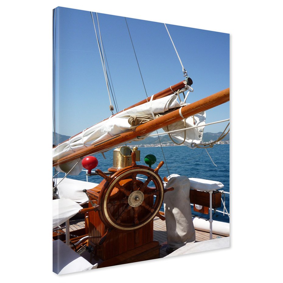 Obraz na płótnie - żaglówka, morze, ster