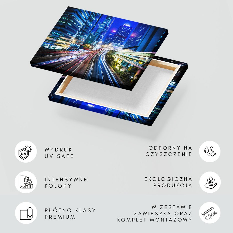 Obraz na płótnie - miasto, noc, budynki