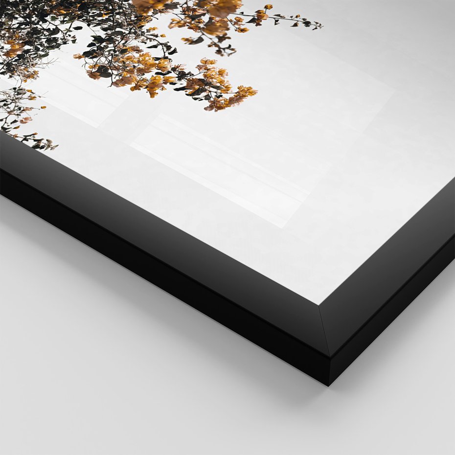 Zestaw obrazy w ramie, plakaty - drzwi, kwiaty, budynki - rama czarna