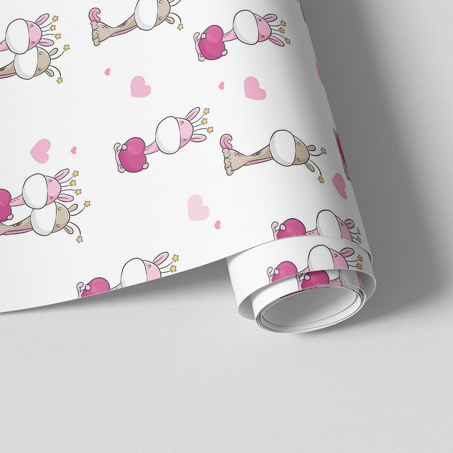 Tapeta - dziecięca, serca, postacie,