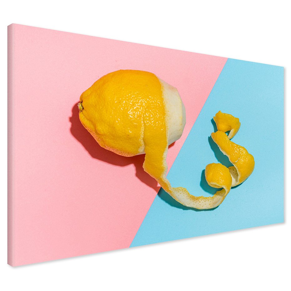 Obraz na płótnie - cytryna, skórka, abstrakcja