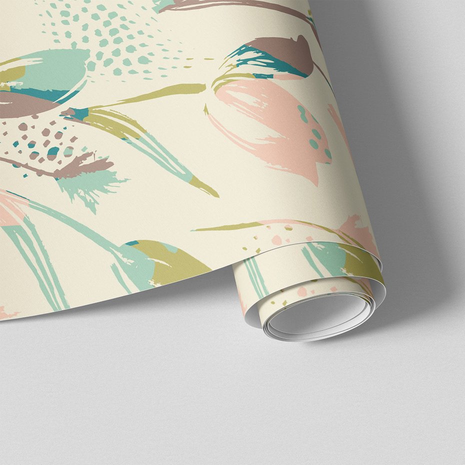 Tapeta - tulipan, liście, pędzle