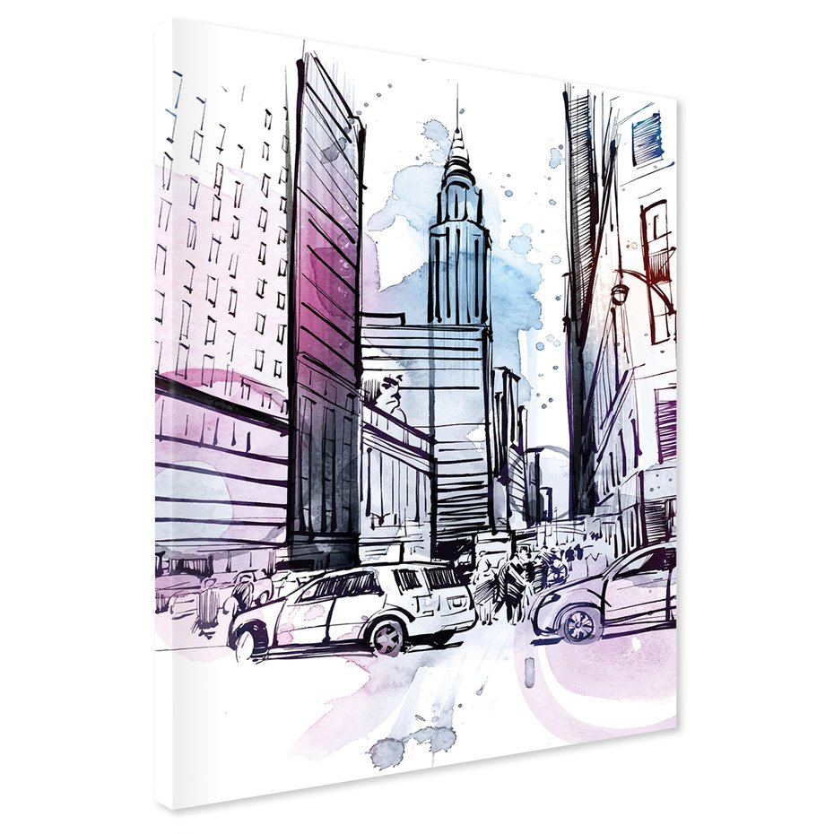 Obraz na płótnie - miasto, ulica, samochody