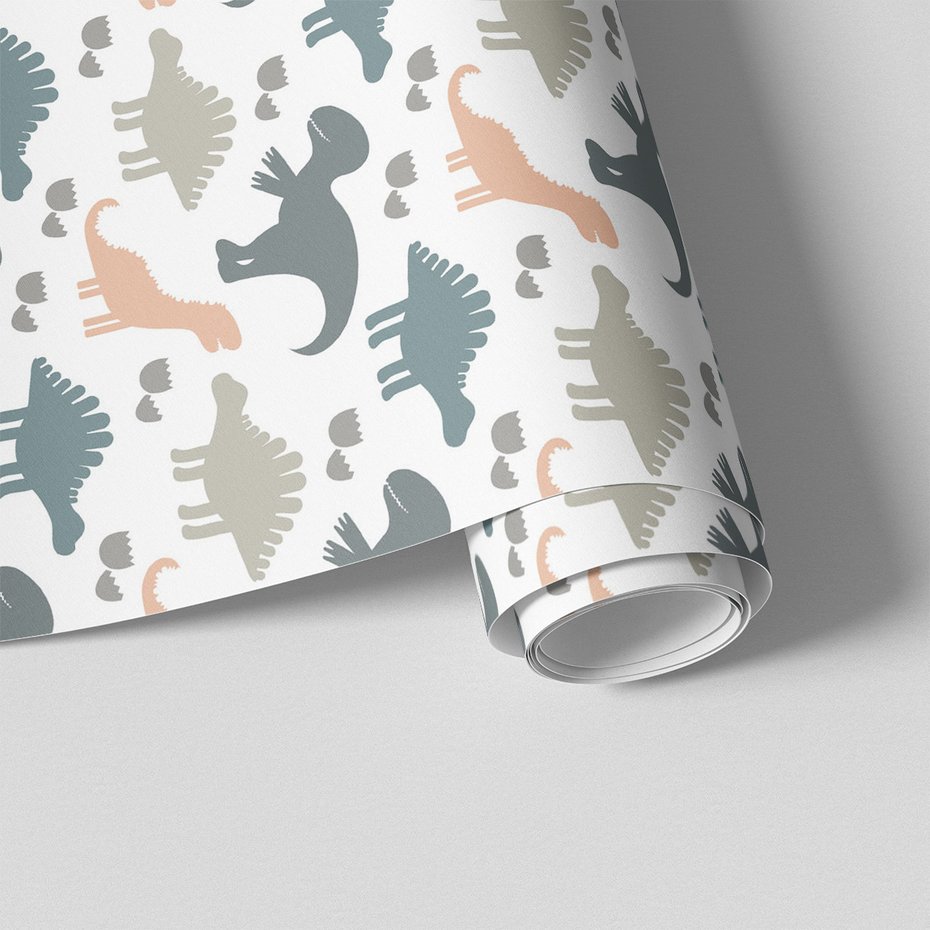 Tapeta - dziecięca, dinozaury, wzór, jaja