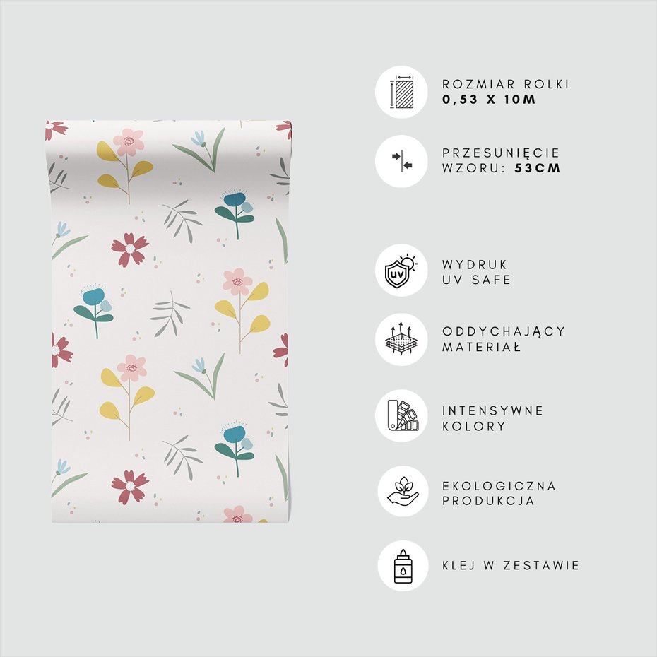 Tapeta - kwiaty, liście, pastelowe,