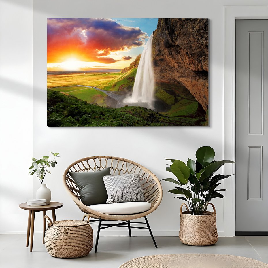 Obraz na płótnie - wodospad, krajobraz, natura