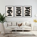 Zestaw obrazy w ramie, plakaty - abstrakcja, minimalizm, kształty - rama czarna