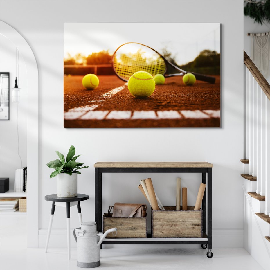 Obraz na płótnie - tenis, piłka, kort