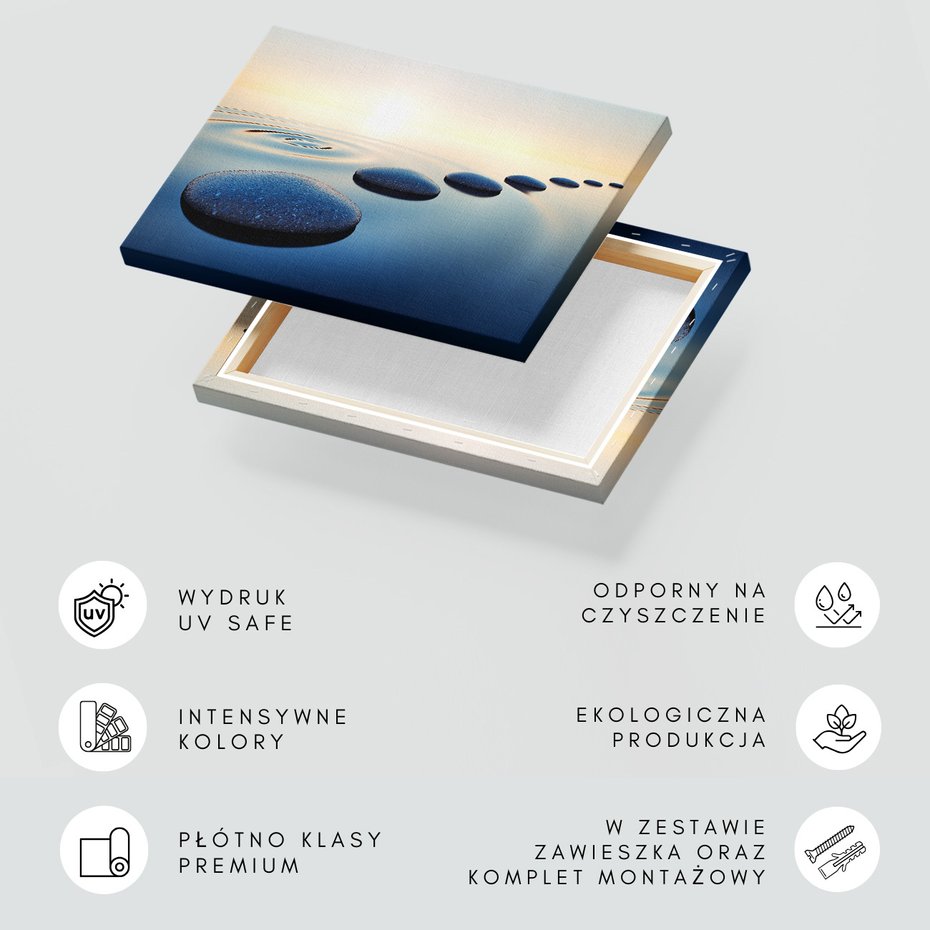 Obraz na płótnie - spokój, woda, kamienie