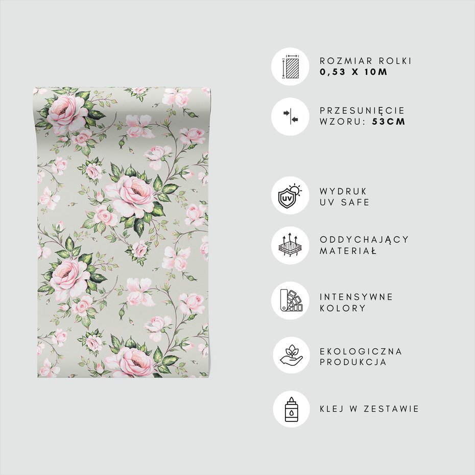 Tapeta - róże, kwiaty, liście