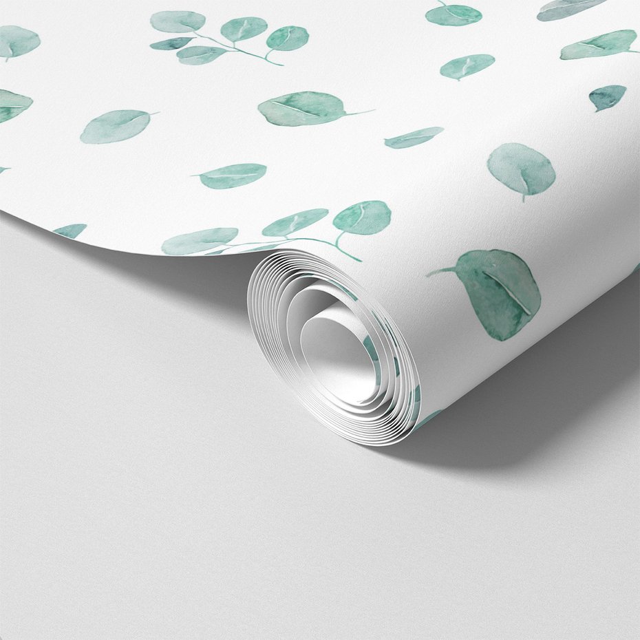 Tapeta - liście, gałązki, akwarela