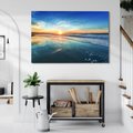 Obraz na płótnie - plaża, morze, zachód słońca