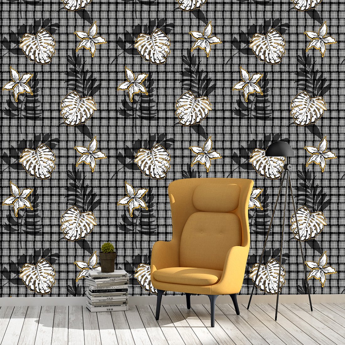 Tapeta - liście, kwiaty, tło