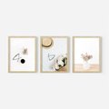 Zestaw obrazy w ramie, plakaty - kwiaty, okulary, kompozycja - rama drewno