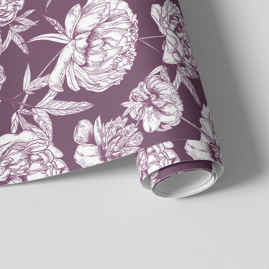 Tapeta - kwiaty, liście, grafika