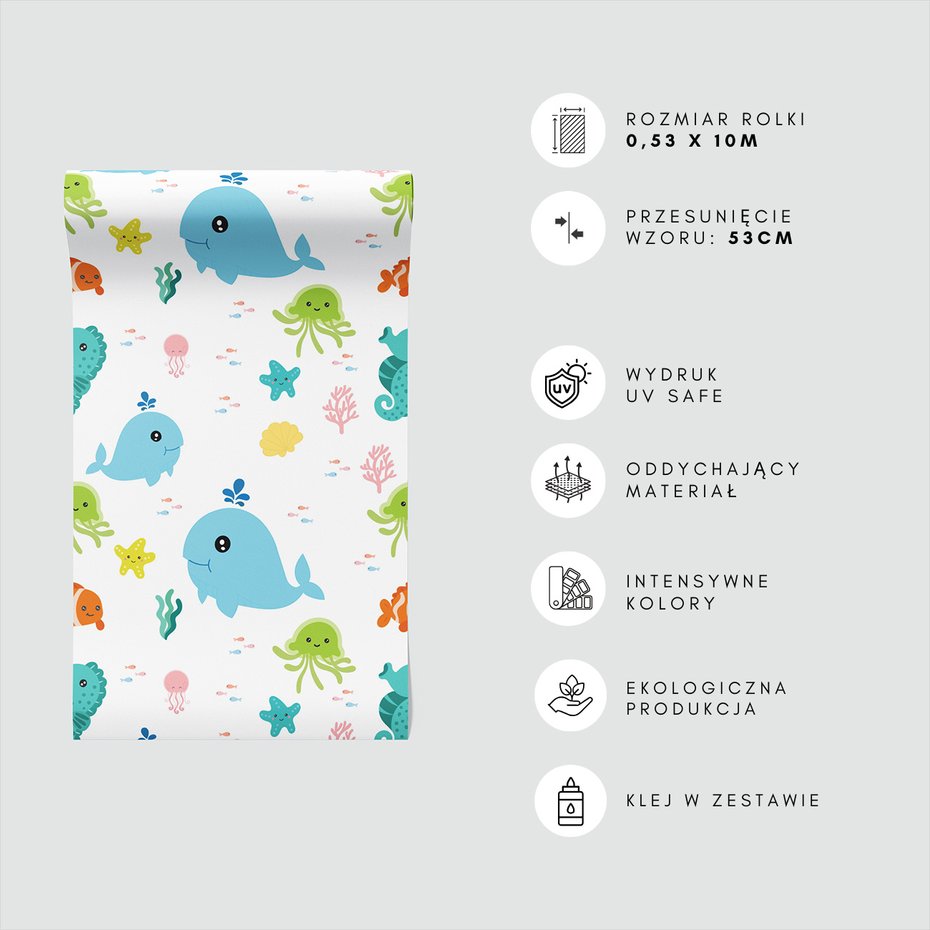 Tapeta - dziecięca, morze, zwierzęta