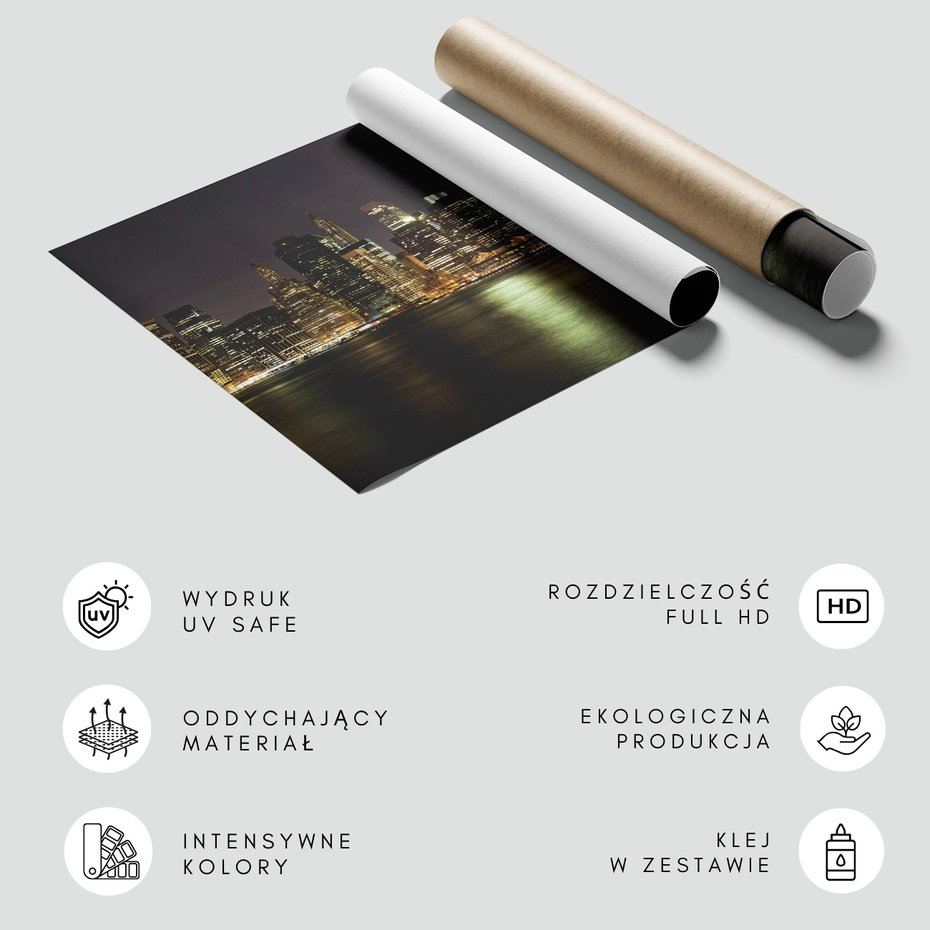 Fototapeta - miasto, noc, budynki