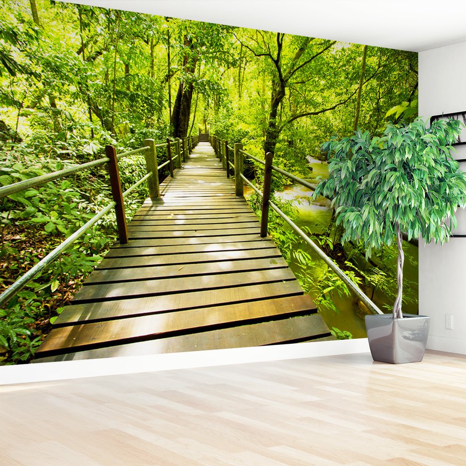 Fototapeta - las, most, natura