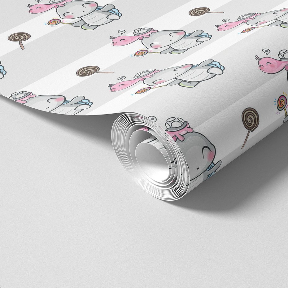 Tapeta - dziecięca, żółw, lizak,