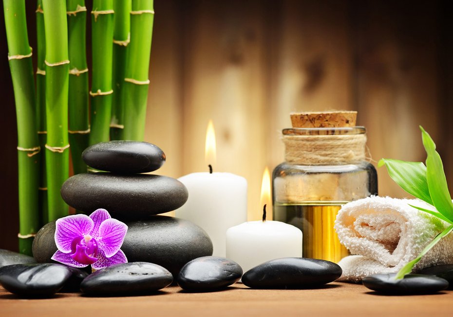 Fototapeta - bambus, kamienie, relaks