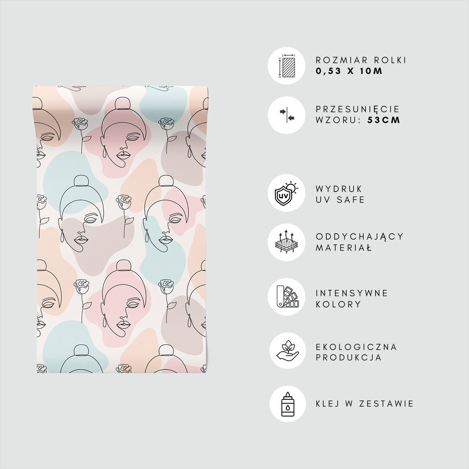 Tapeta - kobieta, twarz, róża