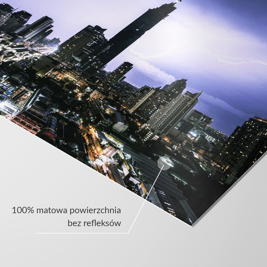 Fototapeta - miasto, burza, noc