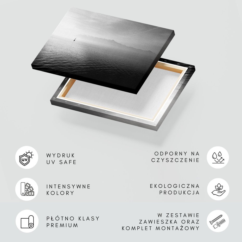 Obraz na płótnie - jezioro, góry, łódka