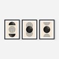 Zestaw obrazy w ramie, plakaty - abstrakcja, minimalizm, geometria - rama czarna