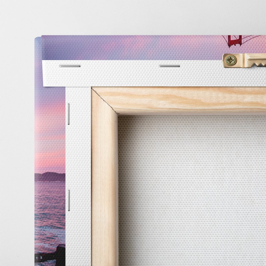 Obraz na płótnie - most, woda, zachód słońca