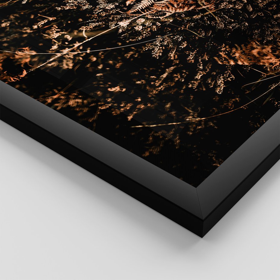 Zestaw obrazy w ramie, plakaty - natura, liście, drzewa - rama czarna