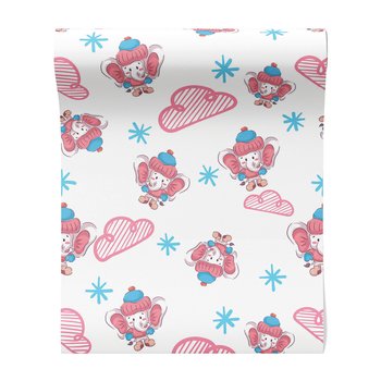 Tapeta - dziecięca, słoń, chmura, płatek śniegu