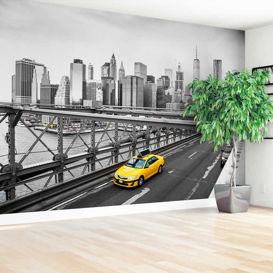 Fototapeta - miasto, most, taksówka