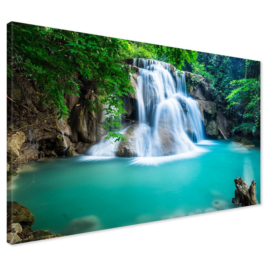 Obraz na płótnie - wodospad, natura, las