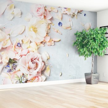 Fototapeta - kwiaty, płatki, róże