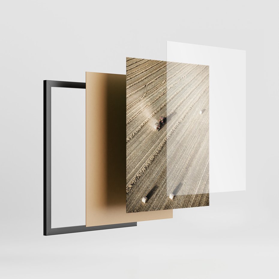 Zestaw obrazy w ramie, plakaty - ziemia, traktor, kora - rama czarna